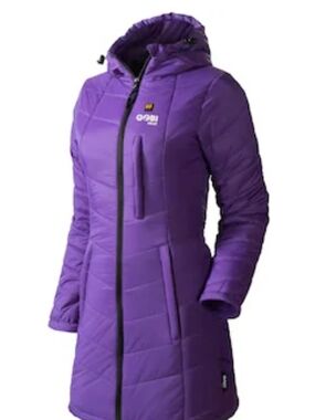 Women's Purple Quilted Hooded Puffer Coat by OOBI